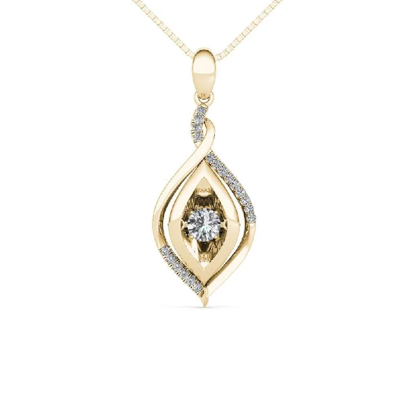 personalized pendant for mom-De Couer 10K Yellow Gold 1/4ct TDW Dancing Diamond Necklace