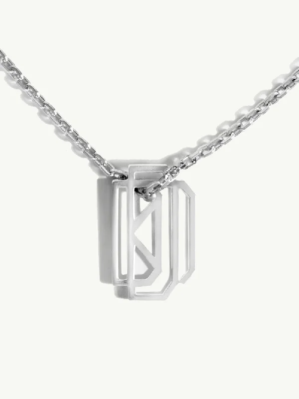 custom bar pendant necklace-Diaboli Kill Monogram Tag Pendant In Sterling Silver