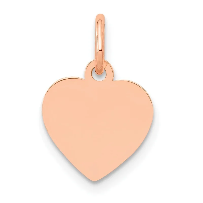 custom engraved necklace for dad-Diamond2Deal 14K Rose Gold Heart Disc Pendant (L- 15 mm, W- 10 mm)