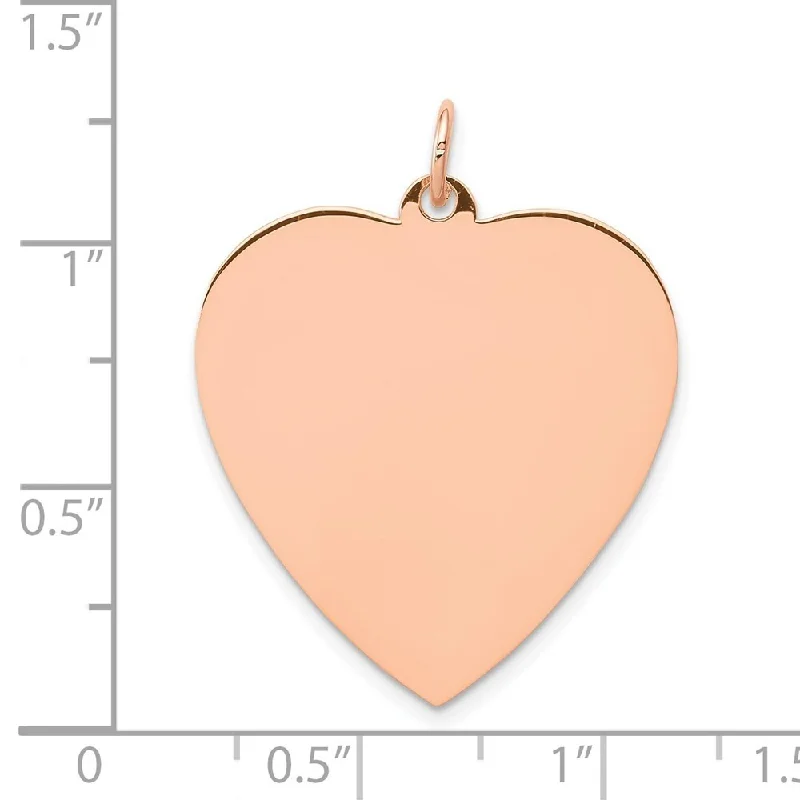 dainty pearl necklace-Diamond2Deal 14K Rose Gold Heart Disc Pendant (L- 32 mm, W- 25 mm)