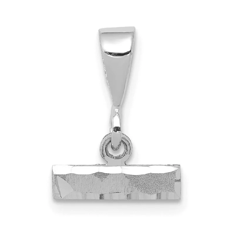 elegant necklace with pendant-Diamond2Deal 14K White Gold Casted Small Diamond Cut Number Top Pendant (L- 15 mm, W- 11 mm)