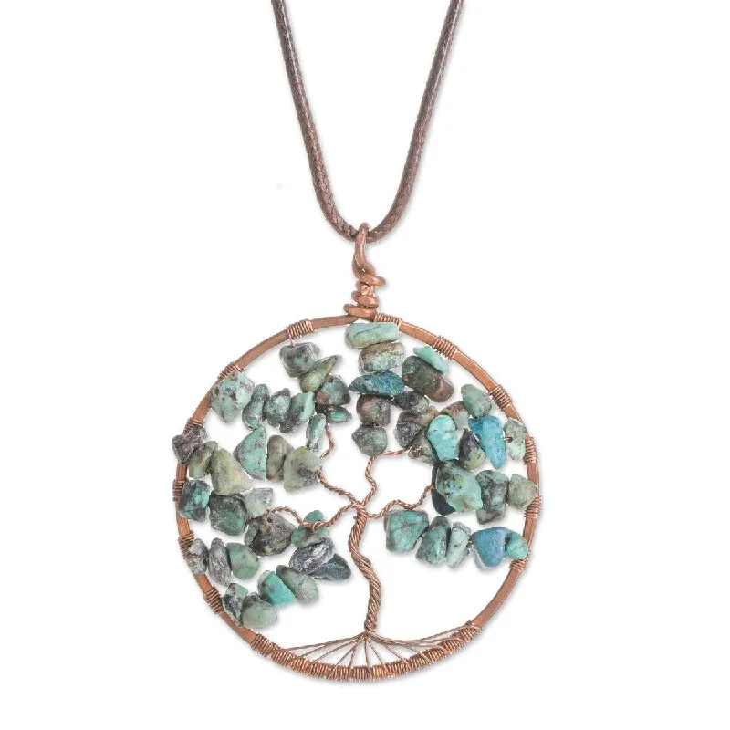 silver pendant necklace with crystal-NOVICA Cancer Tree of Life, Pendant necklace