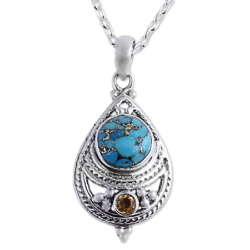 handmade crystal pendant necklace-NOVICA Citrine Pendant Necklace, 'Mesmerizing Sphere' (India) - 7'6" x 9'6"