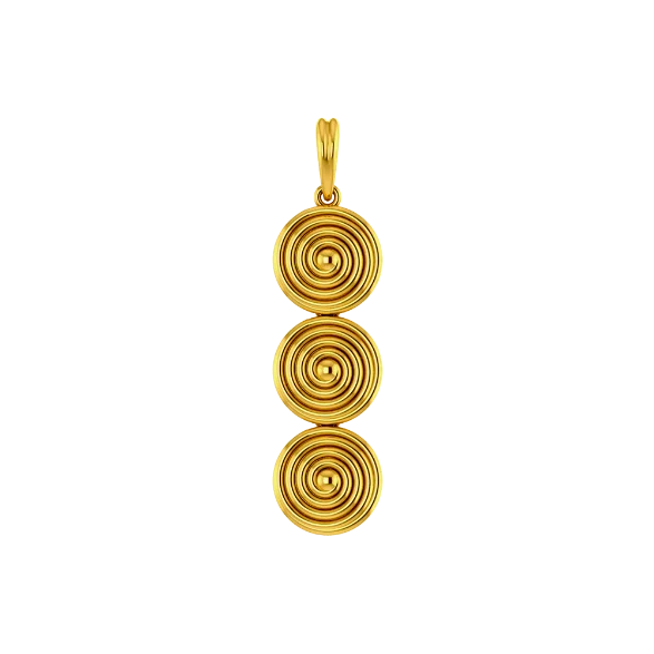 rose gold pendant necklace for mom-Serene Swirl Gold Pendant