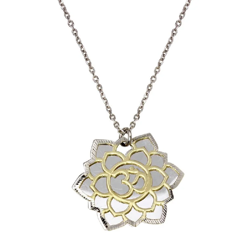 dainty gold coin necklace-Rhodium Plated 925 Sterling Silver Crown Chakra Necklace - SOP00060