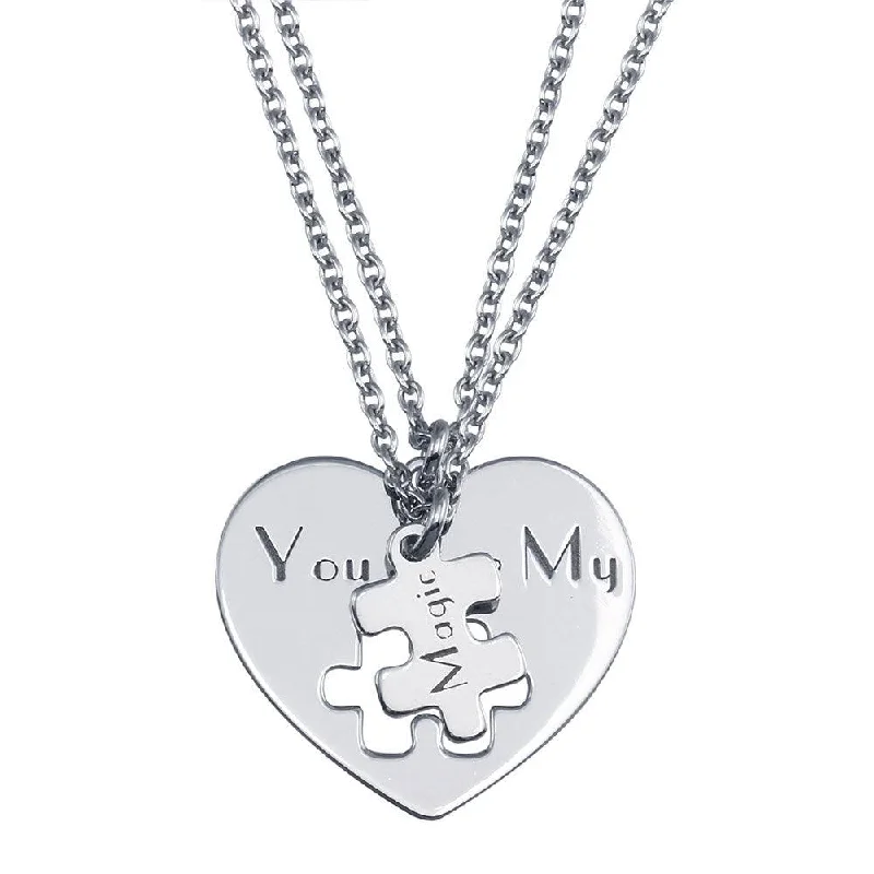 gold zodiac sign necklace-Rhodium Plated 925 Sterling Silver You Are My Magic Heart Pendant Necklace - SOP00166