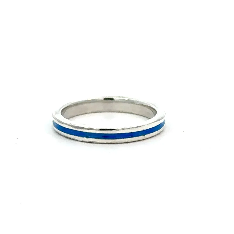 men’s wedding rings with polished finishes-3mm Standard Enamel Ring