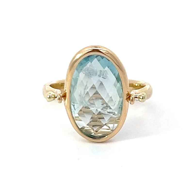 engagement rings with baguette diamonds for women-Aquamarine Spinner Ring