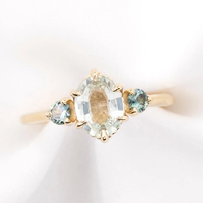 women’s rings with lab-created diamonds-Ayana Ring 1.23ct Mint Green Madagascar Sapphire, 14k Yellow Gold (One of a kind)