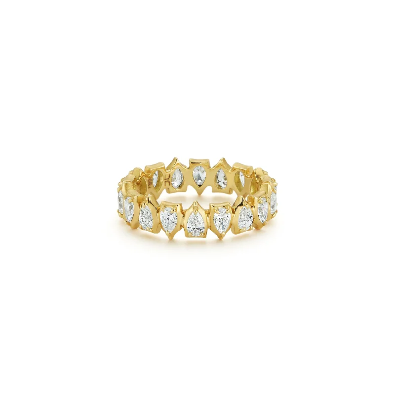 engagement rings with square diamond settings-Envoy Eternity Band