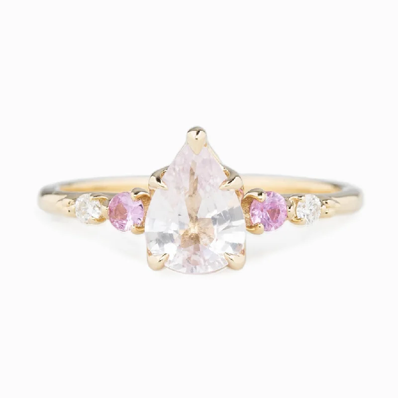 women’s rings with aquamarine stones-Estel Fleur Ring 1.18ct Light Pink Madagascar Sapphire, 14K Yellow Gold (One of a kind)