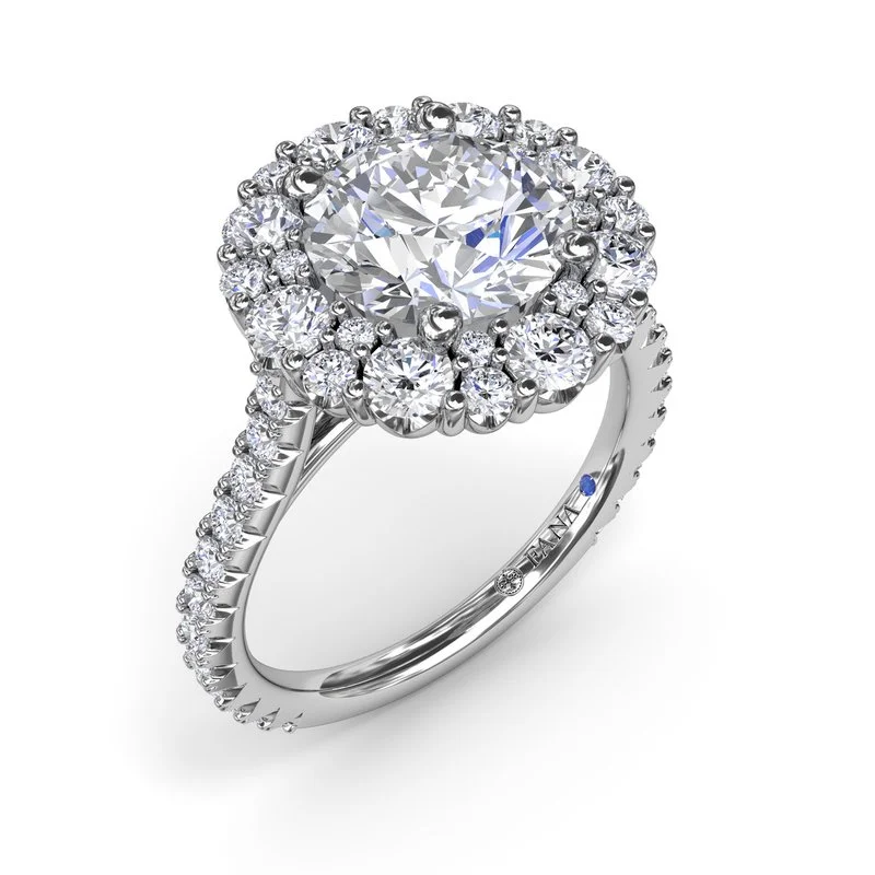 women’s diamond rings with round-cut stones-Floral Cluster Diamond Engagement Ring