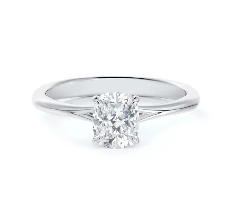 women’s wedding rings with diamond halos-Forevermark Icon™ Setting Cushion Engagement Ring