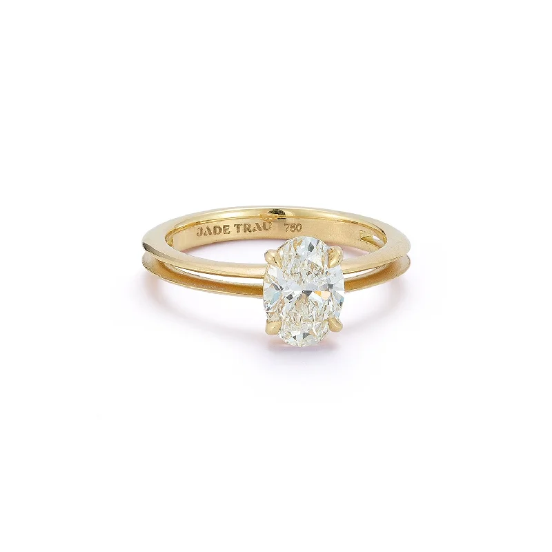 diamond engagement rings with pear-cut stones-Jane Oval Solitaire Ring (1.22tcw)