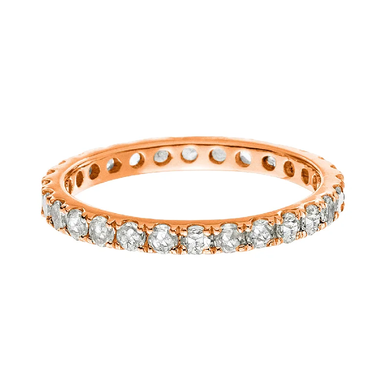 men’s platinum engagement rings with diamonds-Josephine Band Rose Gold White Diamond 2mm