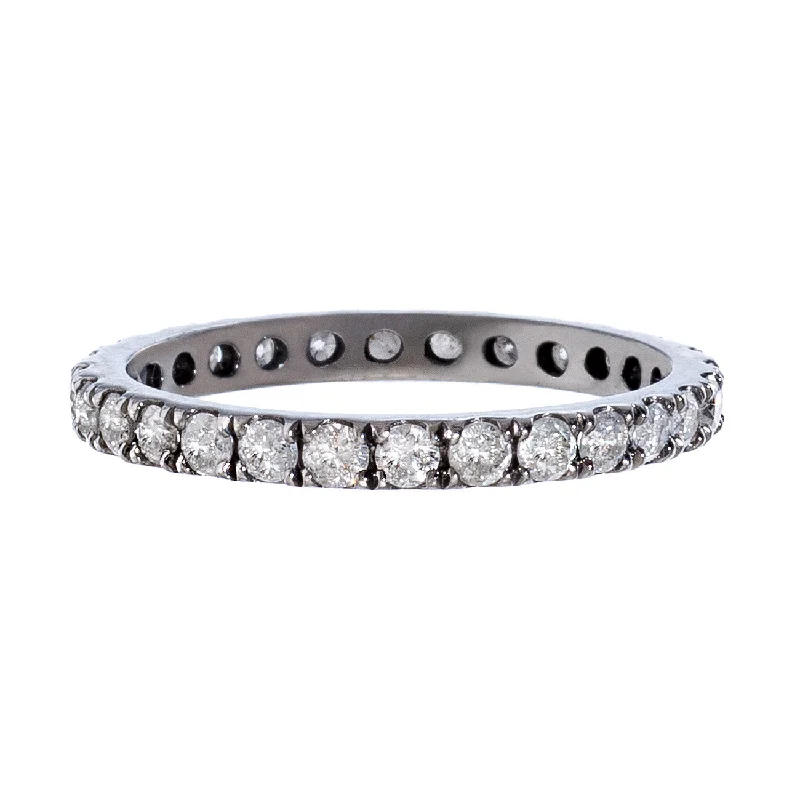 platinum rings for men with diamond accents-Josephine Band Silver Diamond 2mm