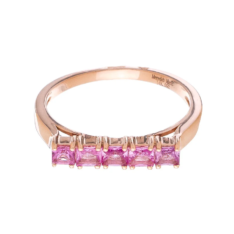 women’s engagement rings with diamond baguettes-Josie Ring Rose Gold Pink Sapphire