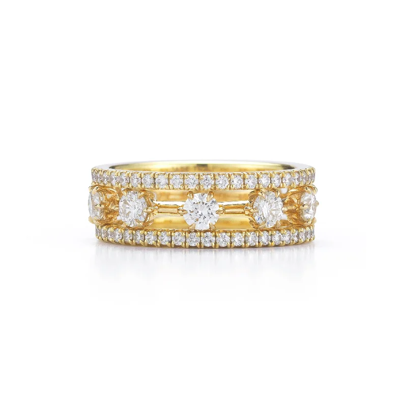 women’s diamond wedding rings with engraved bands-Kismet Stack II