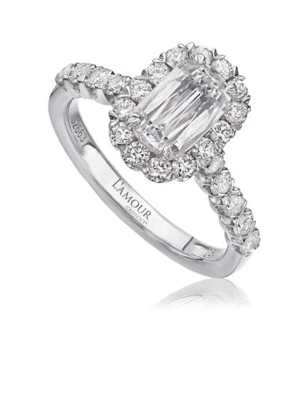 vintage wedding rings with emerald-cut diamonds-L’Amour Crisscut® Diamond Engagement Ring