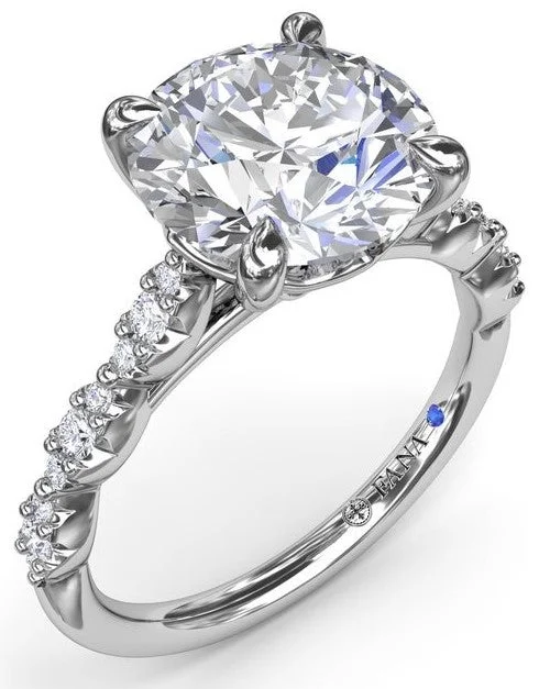 gold engagement rings with sapphire and diamonds-Petite Pavé Diamond Engagement Ring