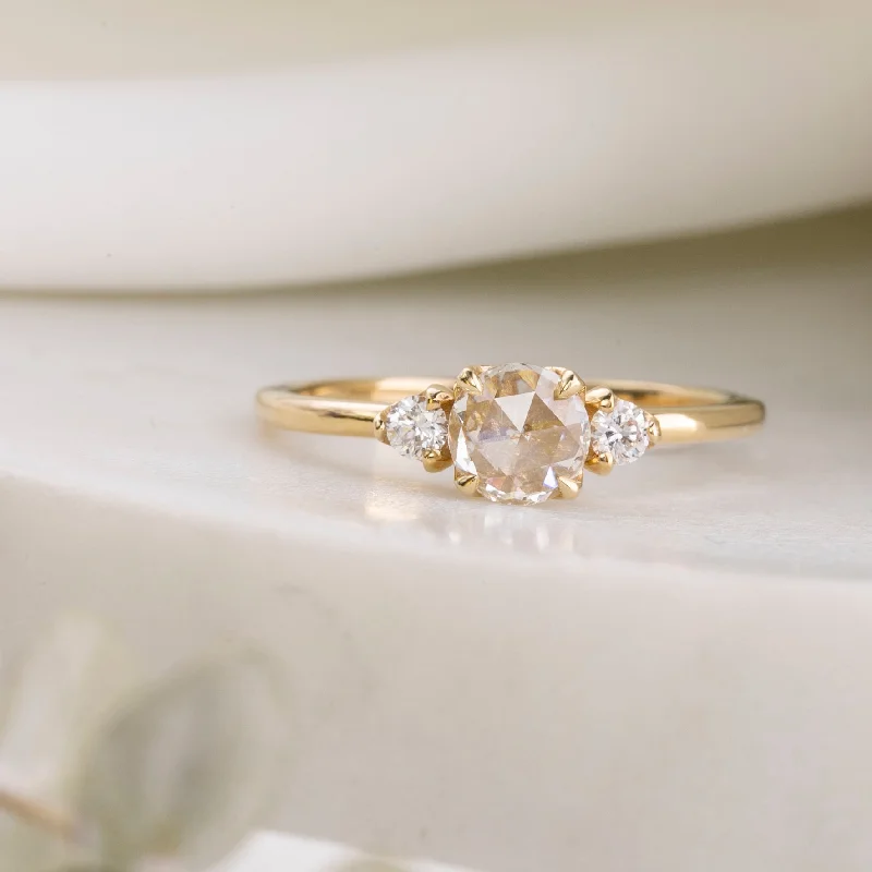 men’s engagement rings with oval diamonds-Sofia Ring, 0.40ct Rose Cut Diamond, 14k Yellow Gold (One of a kind)