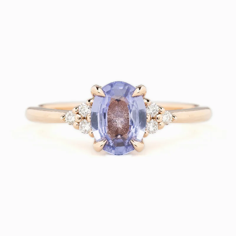 unique wedding rings with vintage finishes-Teresa Ring 1.13ct Blue Unheated Sapphire, 14k Rose Gold (One of a kind)