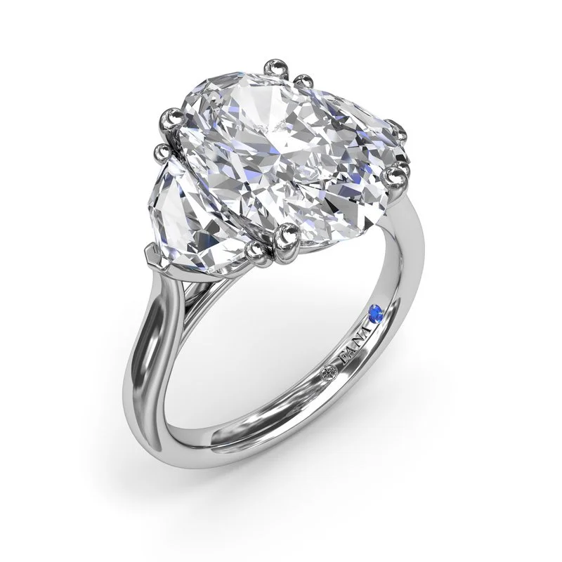 engagement rings with double bands for women-Three Stone Diamond Cadillac Engagement Ring