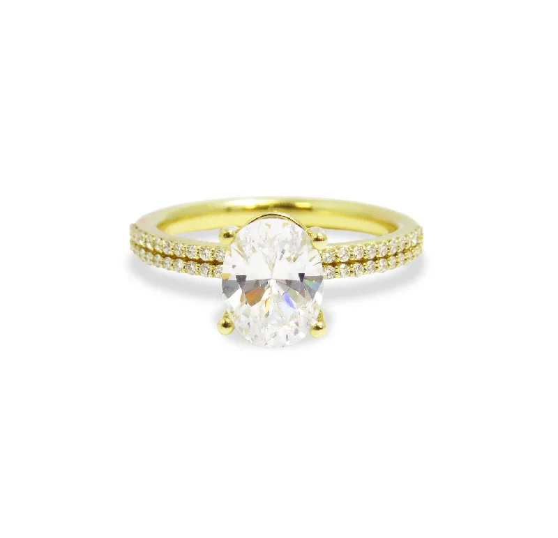 diamond rings for women with antique designs-Yellow Gold and Diamond Engagement Band