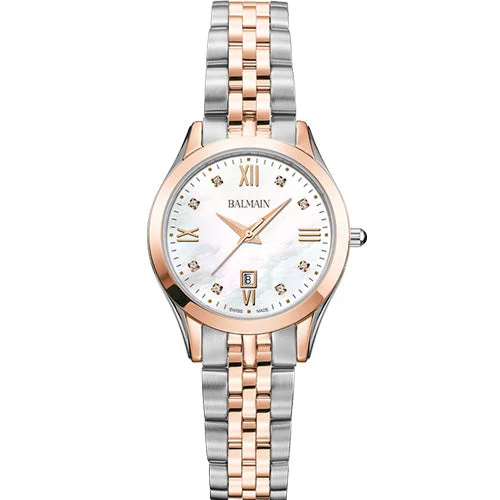 smartwatches for elderly with large font and easy interface-Balmain Classic R Lady White Mother-Of-Pearl Dial Women 30mm