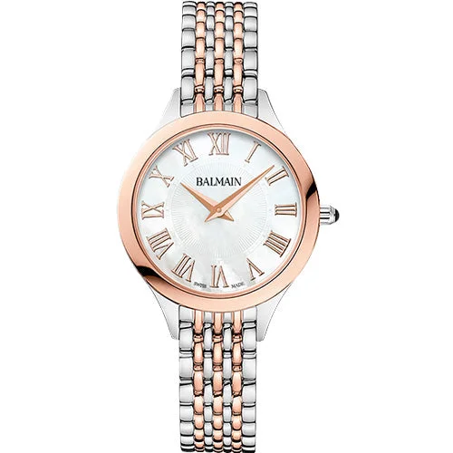 watches with built-in alarm function for daily reminders-Balmain De Balmain II Mini White Mother-Of-Pearl Dial Women 29mm