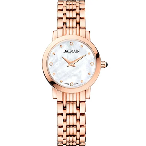 smartwatch with fitness tracking for outdoor adventures-Balmain Elegance Chic White Mother-Of-Pearl Dial Women