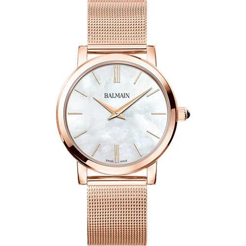 hybrid fitness trackers with heart rate and GPS functions-Balmain Elegance Chic M White Mother-Of-Pearl Dial Women 33mm