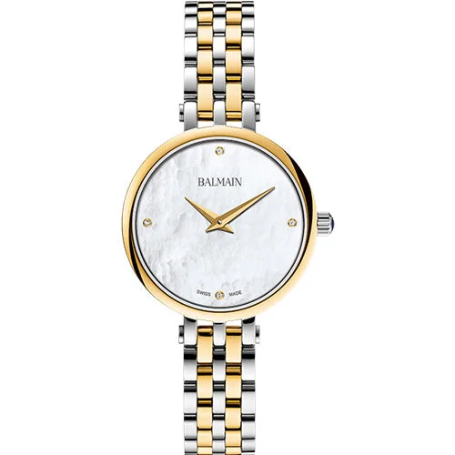 waterproof smartwatches for swimmers with heart rate sensor-Balmain Sedirea White Mother-Of-Pearl Dial Women 31mm