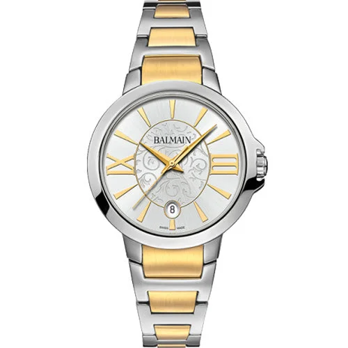 watches with dual time zone and chronograph features-Balmain Tilia Silver Dial Women 34mm