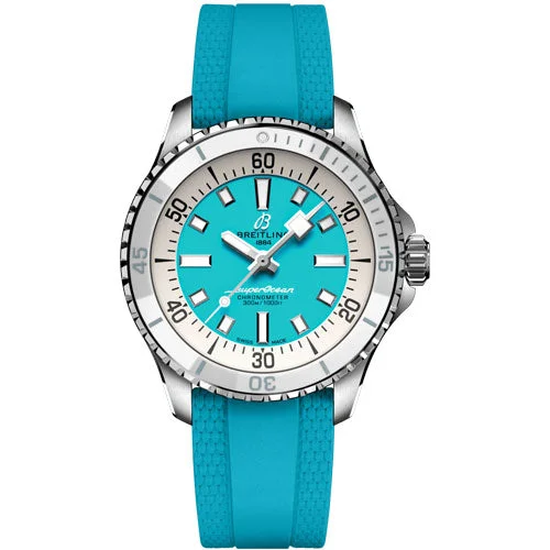 watches for men with military-inspired design and features-Breitling Superocean Automatic Blue Dial Women 36mm