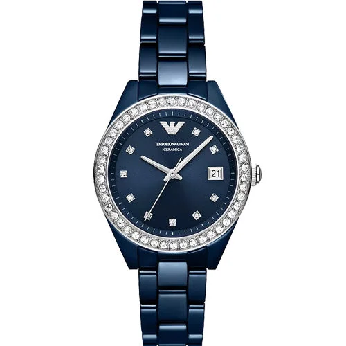 sport watches for men with titanium band-Emporio Armani Leo Blue Dial Women 36mm