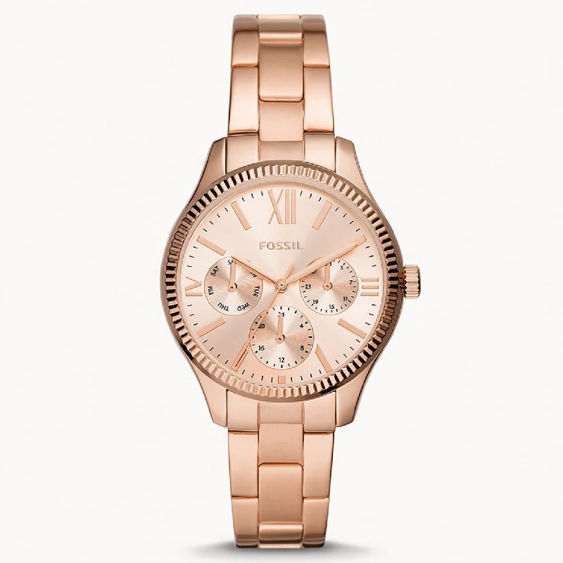 watches with high water resistance for swimming and diving-Fossil Rye Rose Gold Dial Women's watch 36mm