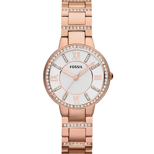 watches with GPS and heart rate sensor for athletes-Fossil Virginia Silver Dial Women