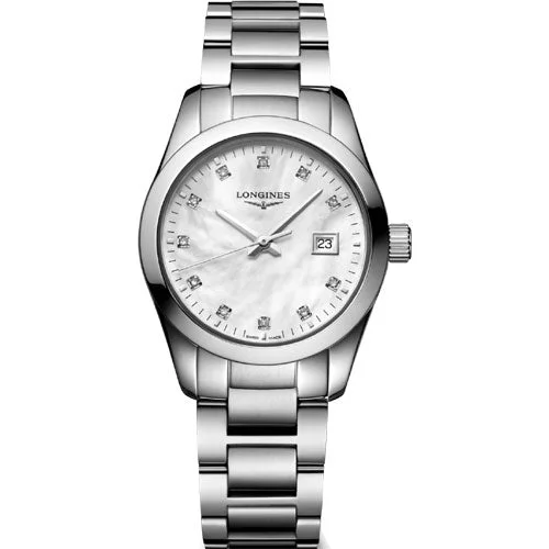 smartwatches with app integration for fitness and health-Longines Conquest Classic White Mother-Of-Pearl dial Women 29.5mm