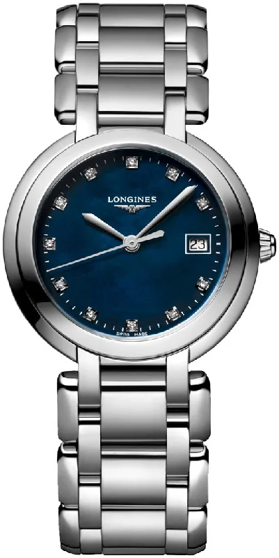 hybrid smartwatches for sports and everyday use-Longines Primaluna Blue Mother-Of-Pearl Dial Women 30.5mm