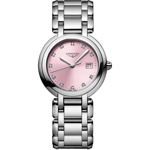 watches with moonphase complication for sophisticated design-Longines Primaluna Sunray Pink Dial Women 30mm