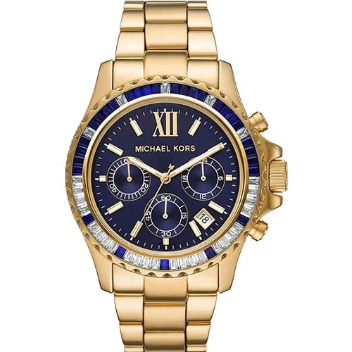 watches with built-in GPS for runners and hikers-Michael Kors Everest Blue Dial Women 42mm