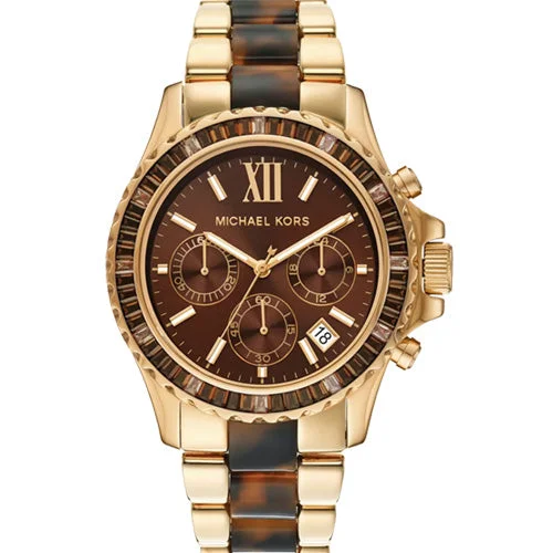 watches for outdoor enthusiasts with compass and altimeter-Michael Kors Everest Brown Dial Women 42mm