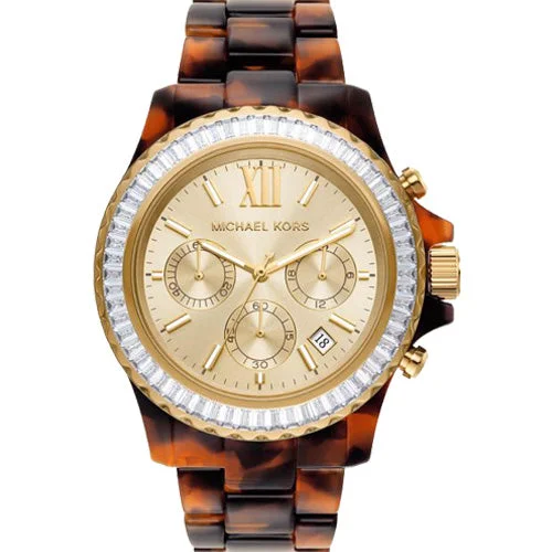 durable watches for construction workers with tough materials-Michael Kors Everest Gold Dial Women 42mm