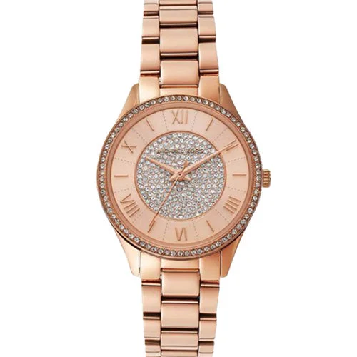 fitness watches for women with pulse and workout tracking-Michael Kors Lauryn Rose Gold Dial Women 34mm