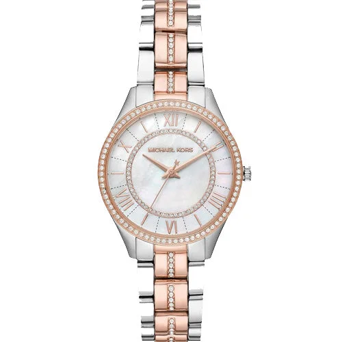 classic diving watches for men with superior water resistance-Michael Kors Lauryn White Dial Women 33mm