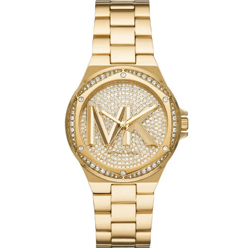 watches with precision timekeeping and automatic movement-Michael Kors Lennox Gold Dial Women 37mm