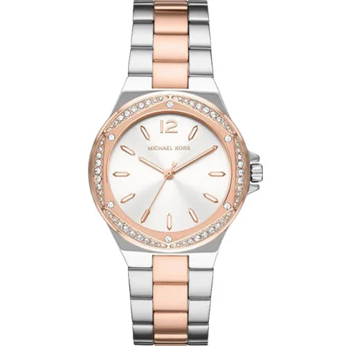 best diving watches with clear dials for easy reading-Michael Kors Lennox Silver Dial Women 36mm