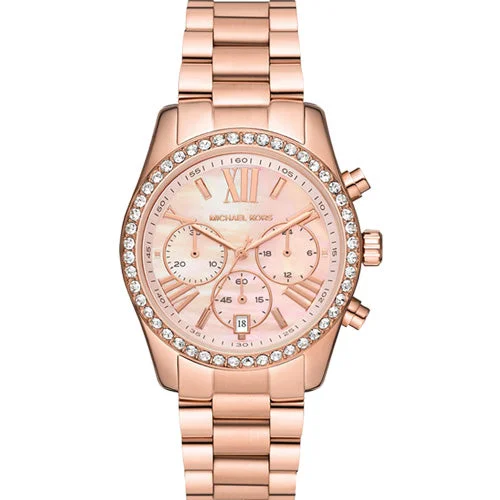 solar watches with long battery life for outdoor enthusiasts-Michael Kors Lexington Mother-Of-Pearl Dial Women 38mm