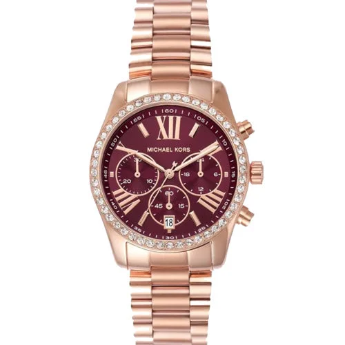 vintage-inspired watches with modern technology-Michael Kors Lexington Red Dial Women 38mm